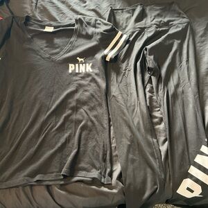 PINK Victoria's Secret Black Tee and Leggings Set